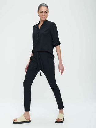 Broek Anna - Skinny fit Technical Jersey | Black