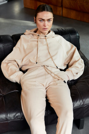 Soft Hoodie Logo Organic Cotton | Beige