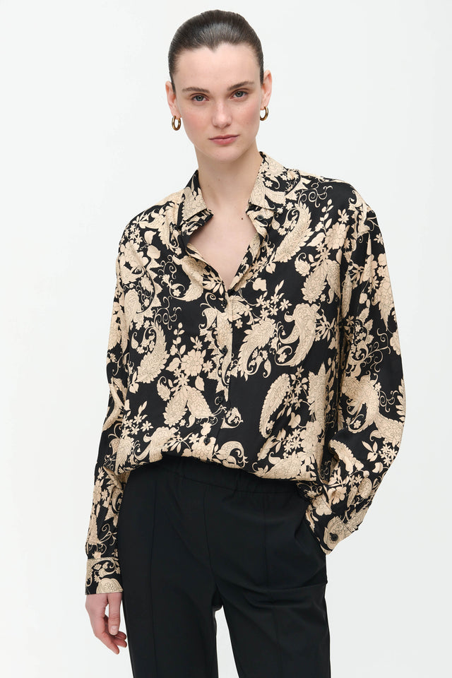 Avine Blouse | Black Beige