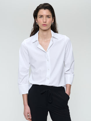 Iva strech technical jersey blouse | White