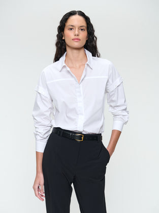 Faro cotton poplin blouse | White