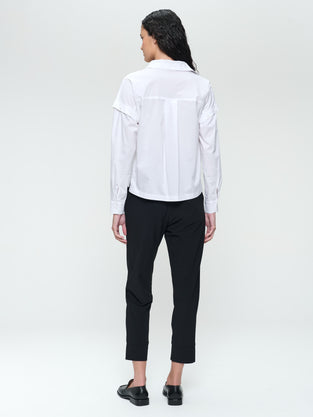 Faro cotton poplin blouse | White