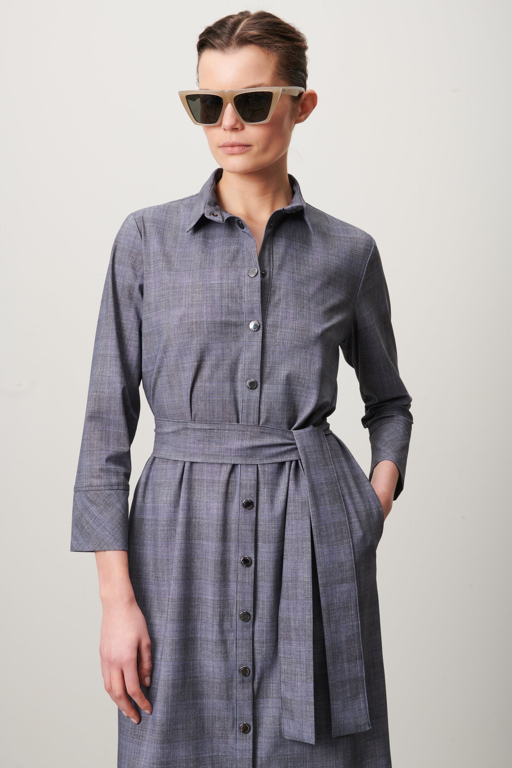 Rachel Dress Technical Jersey | Light grey