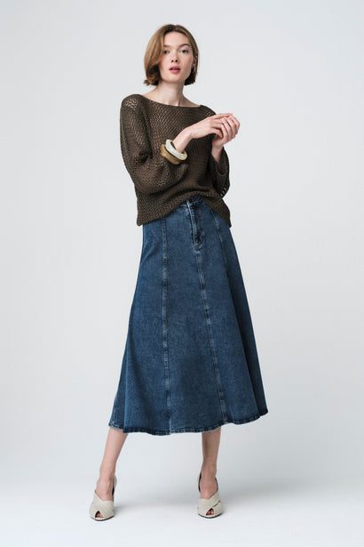 Open-back sweater 2041 | Green