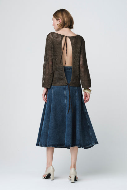 Open-back sweater 2041 | Green
