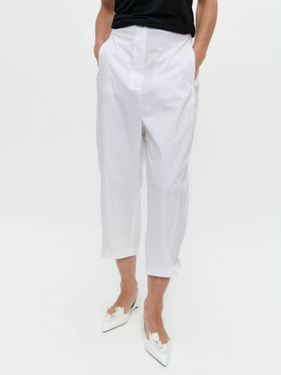 Kober cotton poplin pants | White