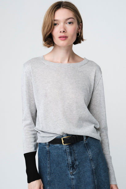 Fine Viscose Pullover 26032 | Silver