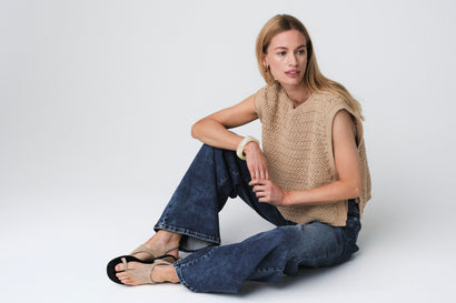 Open cotton Vest 2017 | Beige