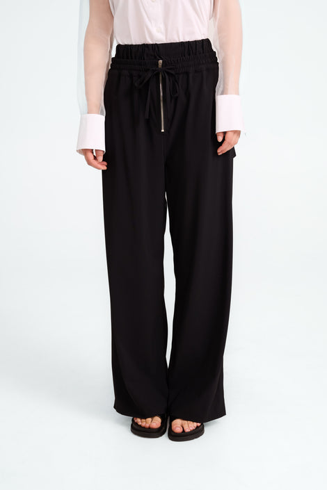 Beril strech technical jersey pants | Black