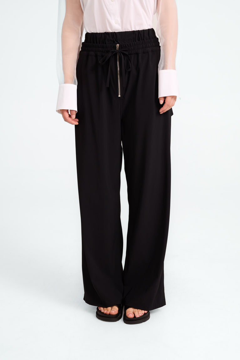 Beril strech technical jersey pants | Black