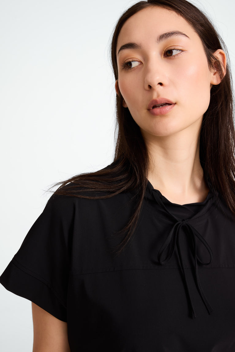 Lucca strech technical jersey top | Black