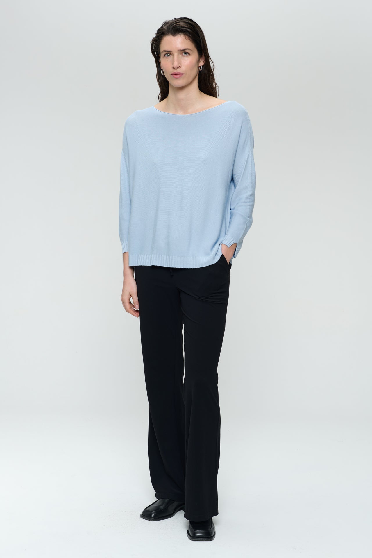 M205 seamless cotton pullover | Azzurro