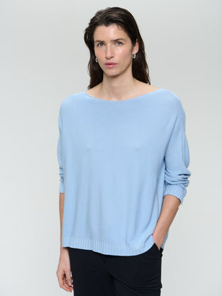 M205 seamless cotton pullover | Azzurro