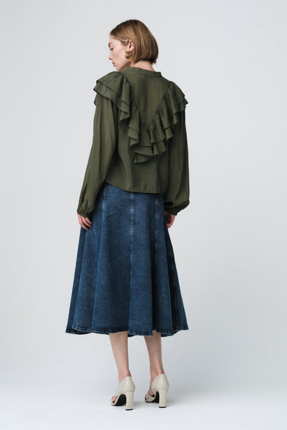 Beny viscose blouse | Legergroen