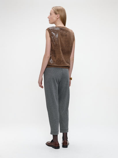 Pallino sequins top | Gold
