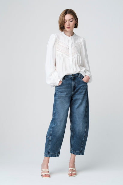 Blouse Vesy en dentelle de viscose | Cloud Dancer 2