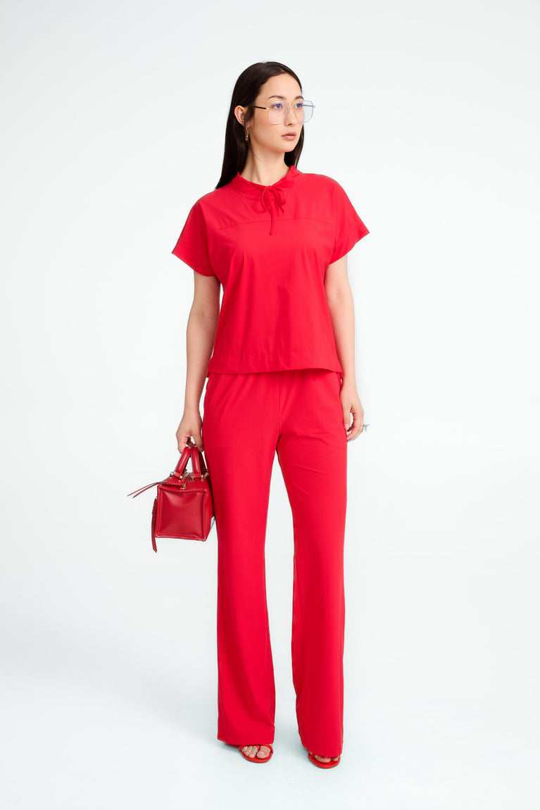 Lucca strech technical jersey top | Red