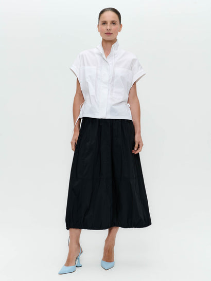 Paola polplin jacket blouse | White