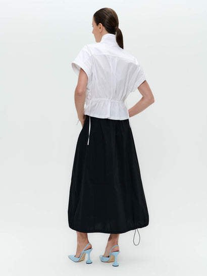 Maud cotton poplin skirt | Black
