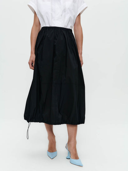 Maud cotton poplin skirt | Black