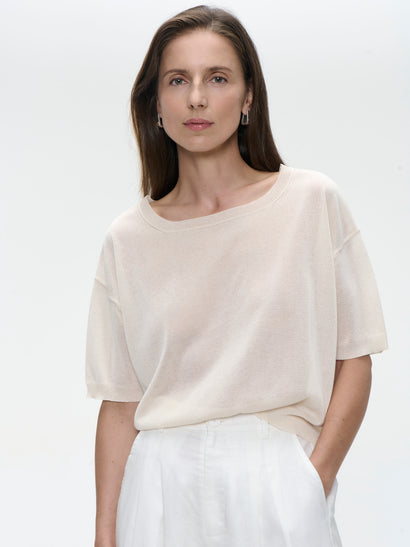 Feines Viskose-Top 26011 | Ecru
