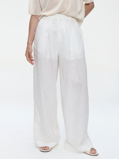 Hamako linnen mix pants | Off White