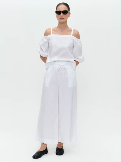 Cotton summer pants | White