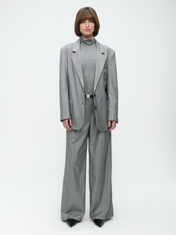 Lennard Oversize Blazer | Grey Silver
