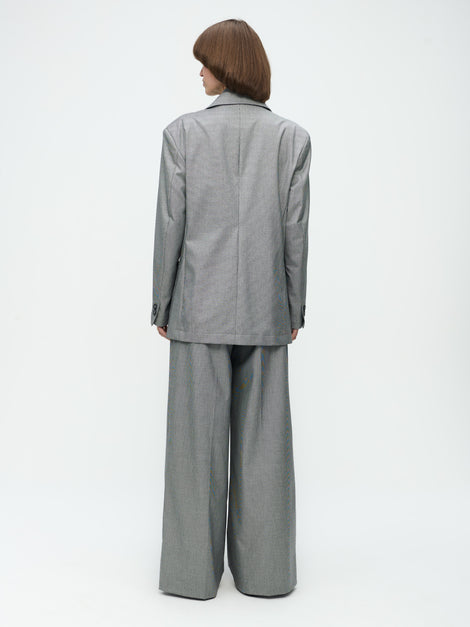 Lennard Oversize Blazer | Grey Silver