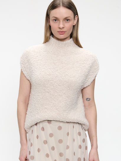 Coarse Boucle vest | Off White