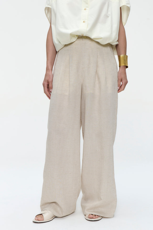 Hamako tencel pants | Beige