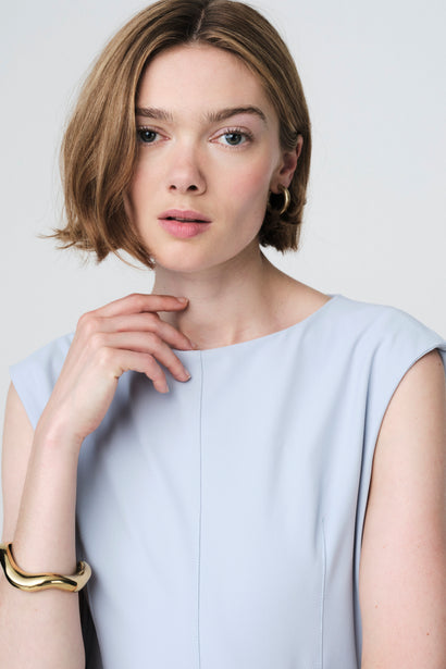 Ricarda structure tech jersey dress | Light Blue