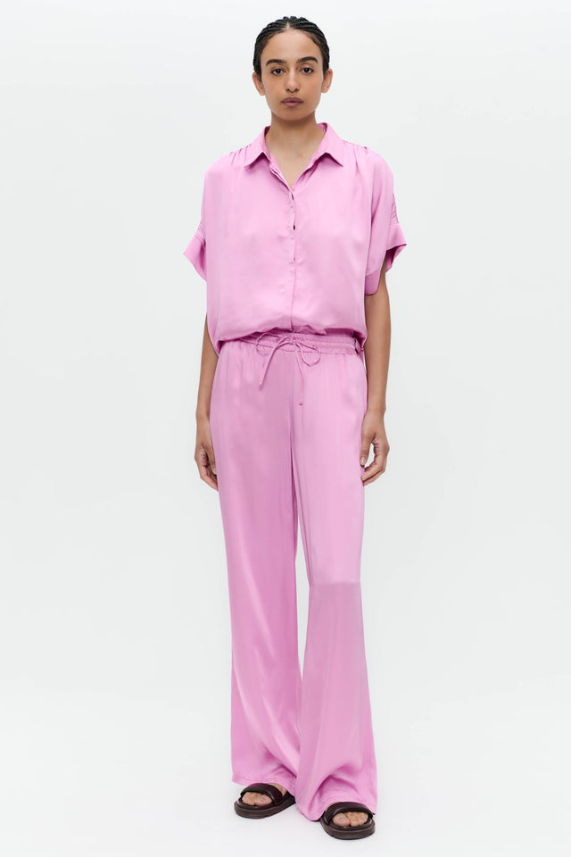 Simone saten viscose pants | Pink