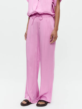 Simone saten viscose pants | Pink