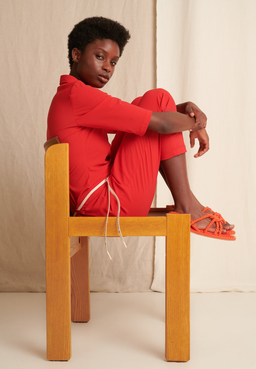 Hazel Pants Technical Jersey | Red