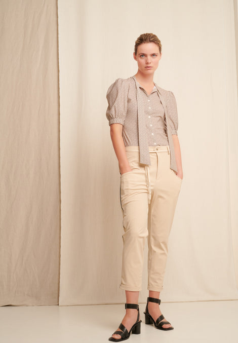 Tonnie Blouse Technical Jersey | Beige Melange