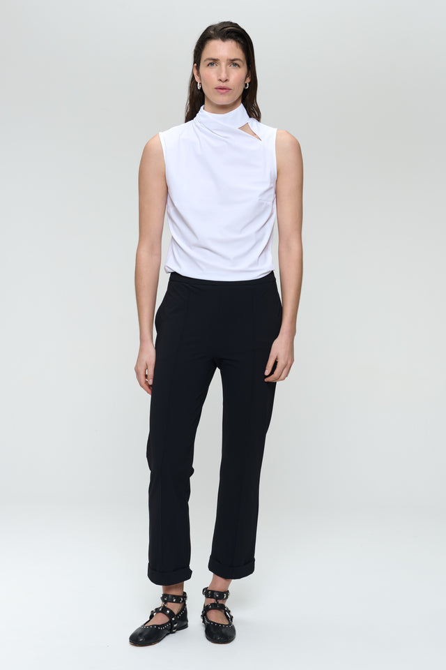 Naomi strech technical jersey top | White