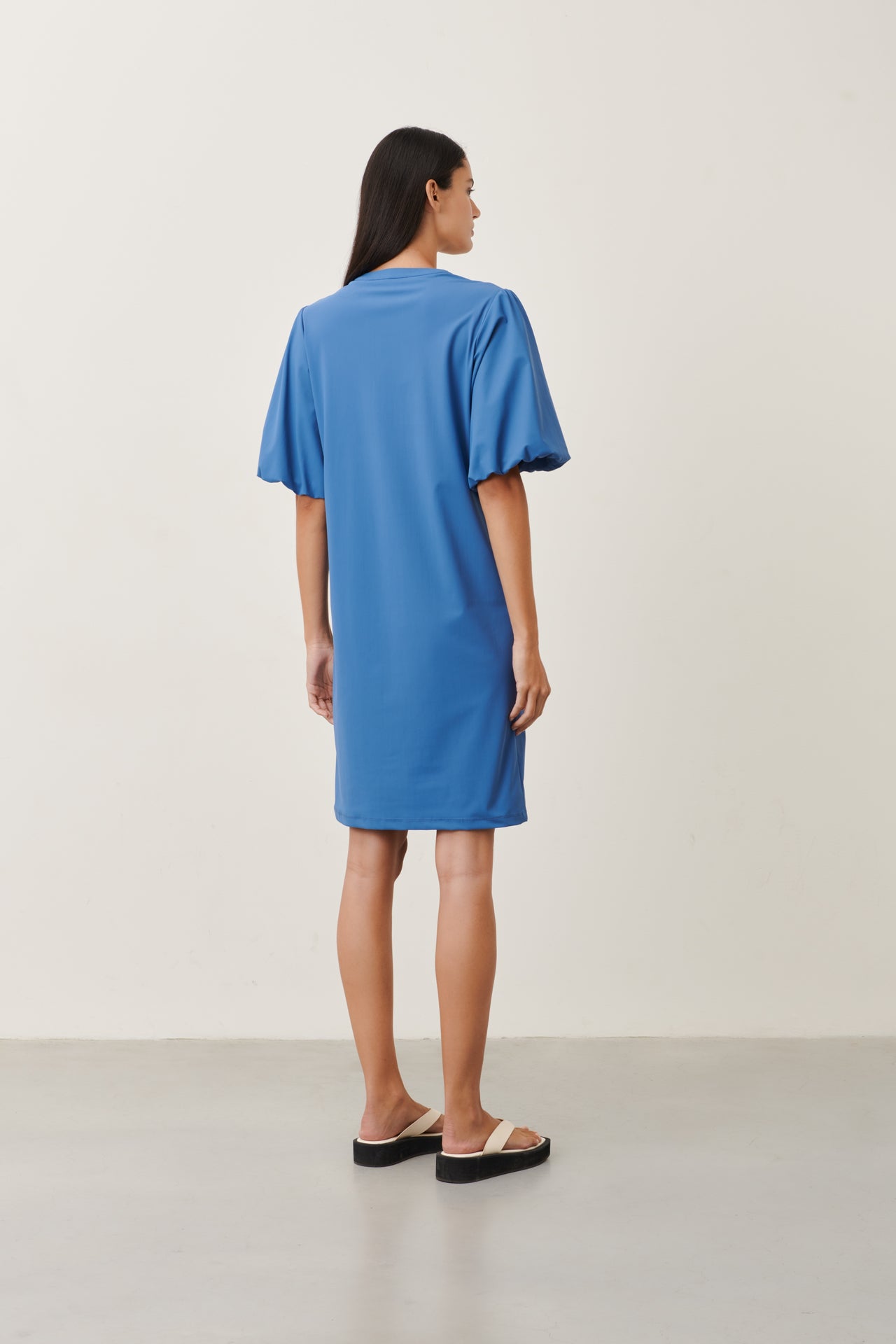 Ava Dress Technical Jersey | Mid Blue