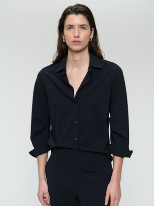 Iva strech technical jersey blouse | Black