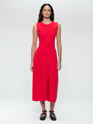 Jackie structure technical jersey dress | Red