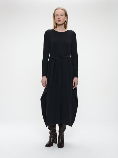 Isabel dress LS technical jersey | Black