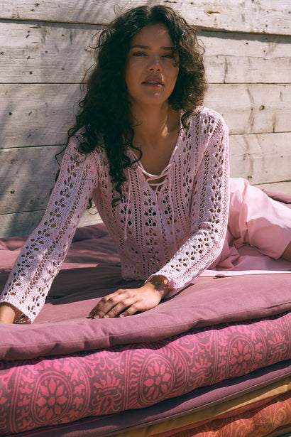 Pull d'été E25102 | Rose