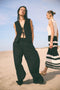 Takara linen mix pants | Black