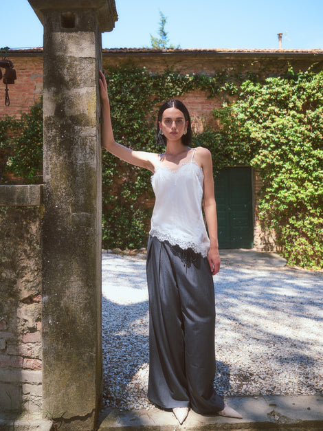 Nova viscose pleated broek | Grey