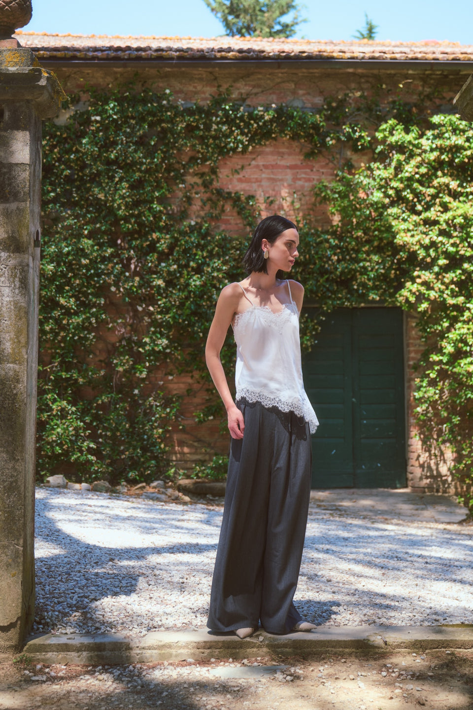 Nova viscose pleated pants | Grey