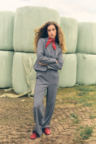 Eleni viscose basic blazer | Grey