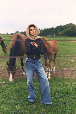 Fly loose yoga jeans | Night Blue