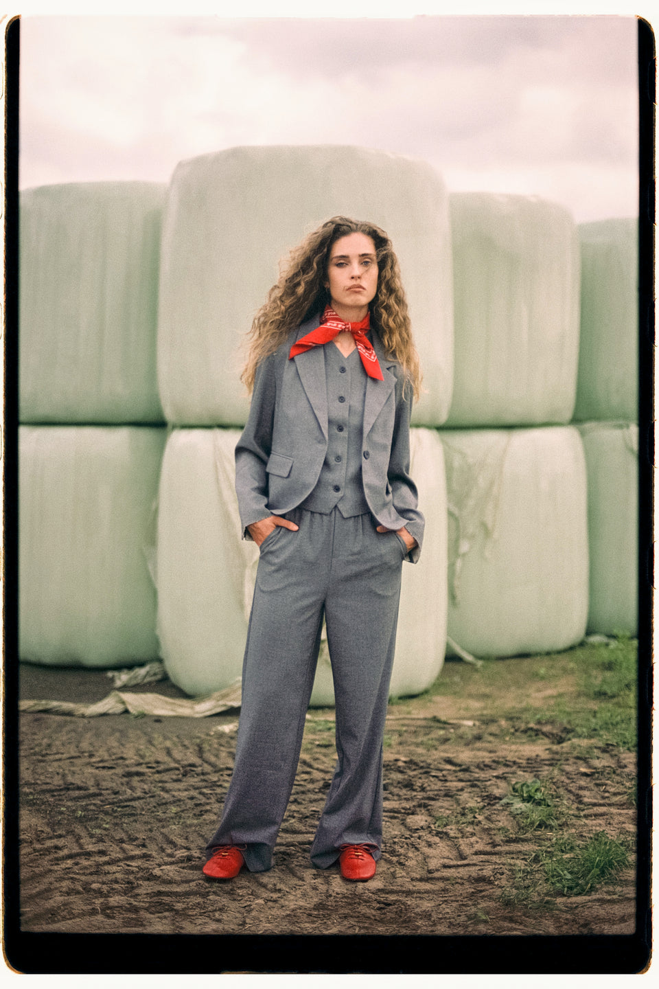 Eleni viscose basic blazer | Grey