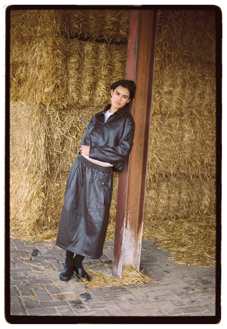 Elle eco leather rok | Dark Brown