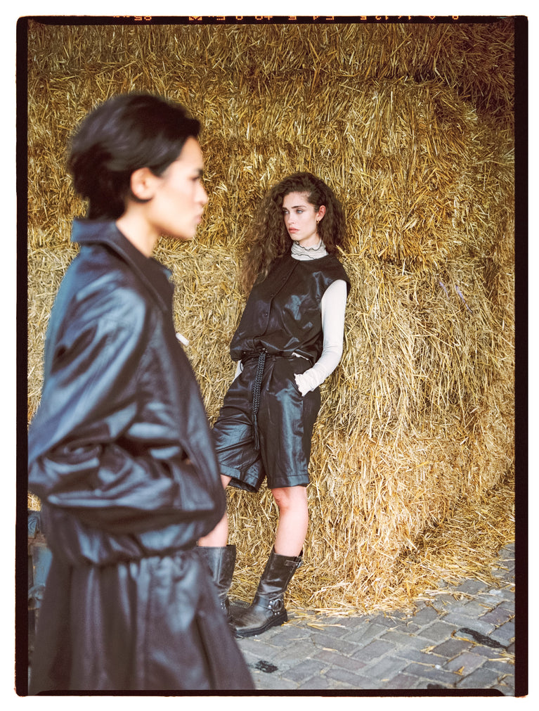 Pola eco leather bomber jacket | Dark Brown